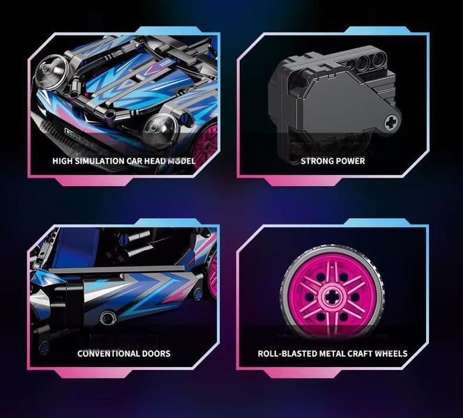 Конструктор спорткар PORSCHE 911 Cyberpunk гоночна машина 540 деталей BOX 9055-4 фото