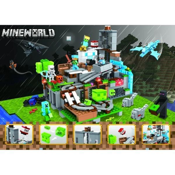 Конструктор Minecraft SJ82003 Гірська печера 587 деталей Майнкрафт MineWorld My World SJ82003 фото