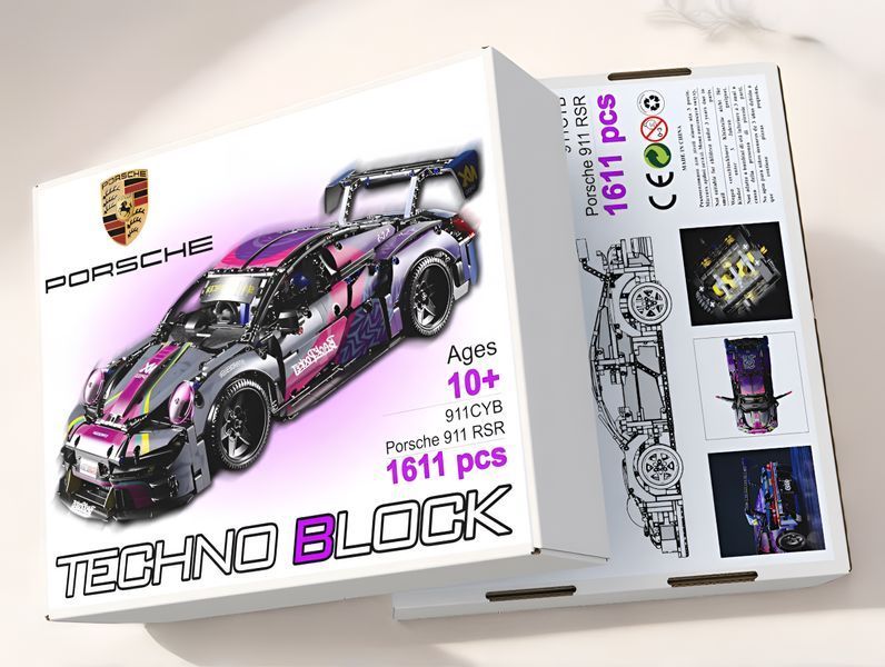 Конструктор спорткар PORSCHE 911 Cyberpunk гоночна машина 1611 деталей 911CYB фото