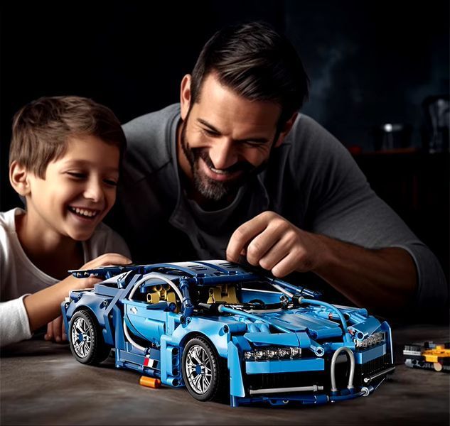 Конструктор на радіокеруванні Bugatti Chiron гоночна машина 1310 деталі BOX 1310BGRC фото