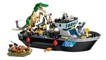 Конструктор Jurassic World Втеча динозавра барионікса на човні 308 деталей 76942 фото
