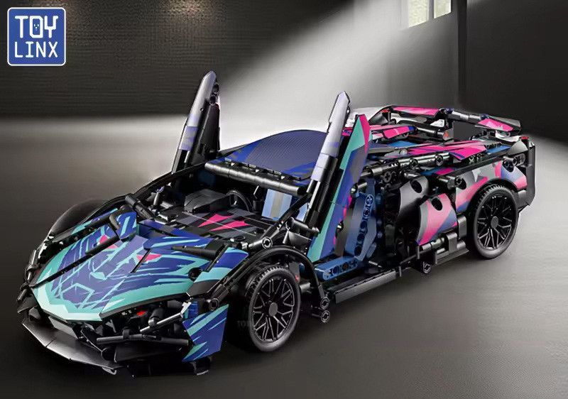 Конструктор на радіокеруванні Lamborghini Sian FK937 Cyberpunk гоночна машина 1280 деталі BOX 1280CYBRC фото