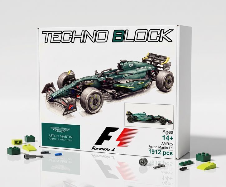 Конструктор Формула 1 F1 Aston Martin AMR25 1912 деталей AMR25 фото