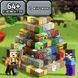 Магнітний конструктор Minecraft Галявина з дубом та будинком 64 блоків, 2 фігурки BZ96-87B фото 3
