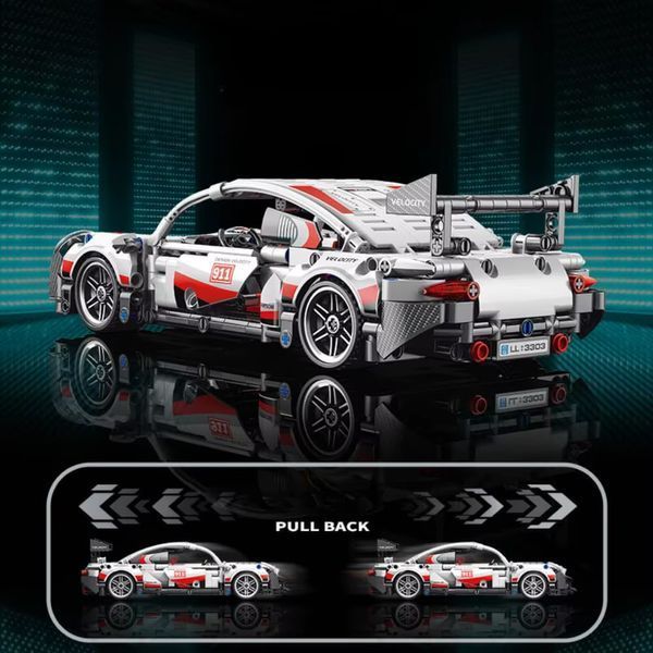 Конструктор спорткар PORSCHE 911 Білий гоночна машина 540 деталей BOX 9055-3 фото