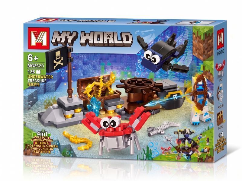 Конструктор Minecraft Подводные сокровища 138 деталей My World Майнкрафт MG832D фото