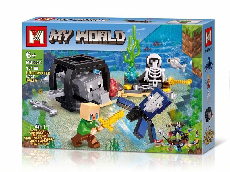 Конструктор Minecraft Подводная клетка 131 деталей My World Майнкрафт MG832C фото
