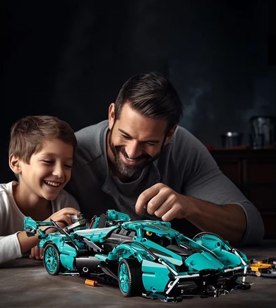 Конструктор спорткар Lamborghini v12 Vision GT Tiffany Blue гоночна машина 1200+ деталей BOX QM00015BLUE фото