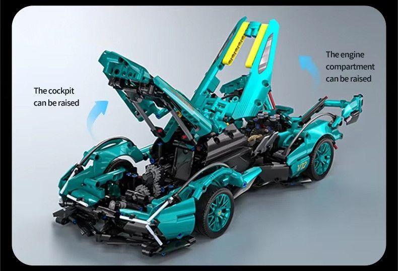Конструктор спорткар Lamborghini v12 Vision GT Tiffany Blue гоночна машина 1200+ деталей BOX QM00015BLUE фото