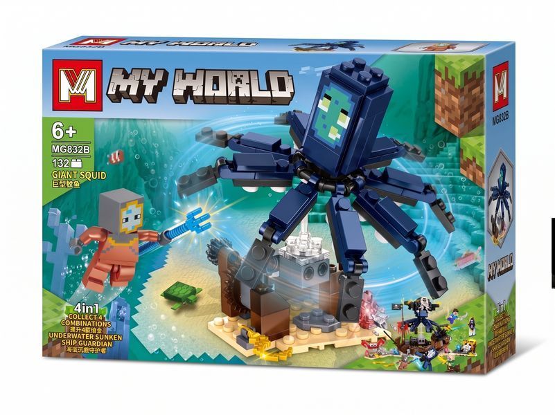 Конструктор Minecraft Гигантский осьминог 132 деталей My World Майнкрафт MG832B фото
