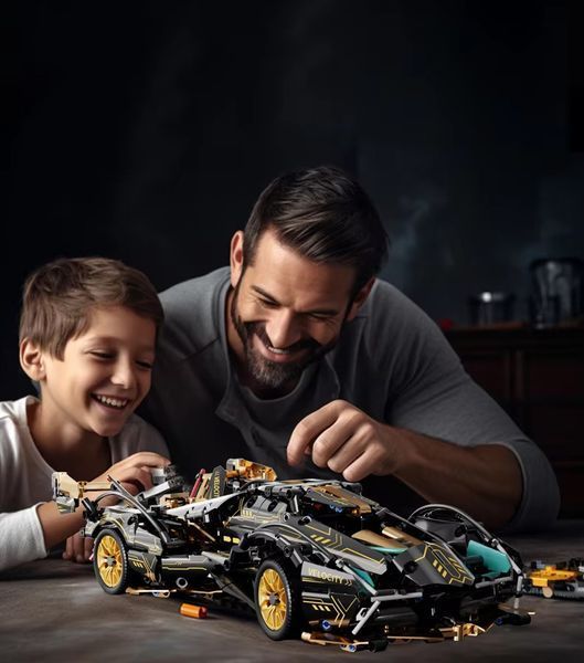 Конструктор спорткар Lamborghini v12 Vision GT Black Gold гоночна машина 1200+ деталей BOX QM00015 фото