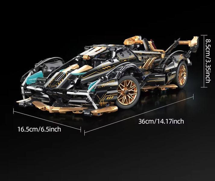 Конструктор спорткар Lamborghini v12 Vision GT Black Gold гоночна машина 1200+ деталей BOX QM00015 фото