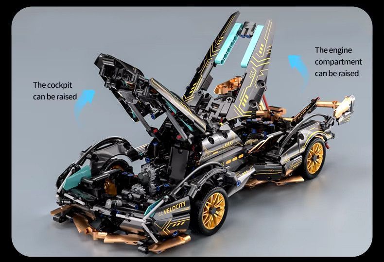 Конструктор спорткар Lamborghini v12 Vision GT Black Gold гоночна машина 1200+ деталей BOX QM00015 фото