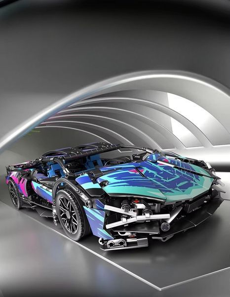 Конструктор спорткар Lamborghini Sian FK937 Cyberpunk гоночна машина 1280 деталі BOX 1280CYB фото