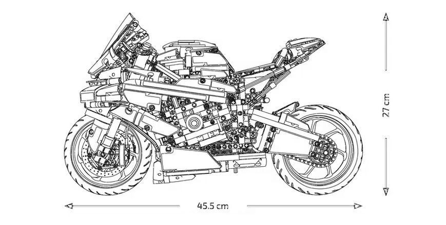 Конструктор BMW M 1000 RR гоночний мотоцикл 1920 деталей 42130 фото
